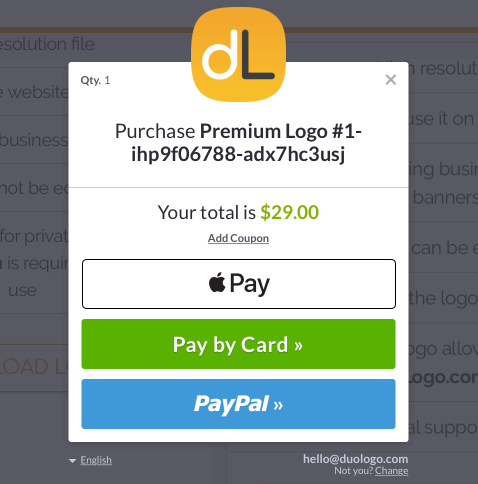 You can pay with credit card or PayPal